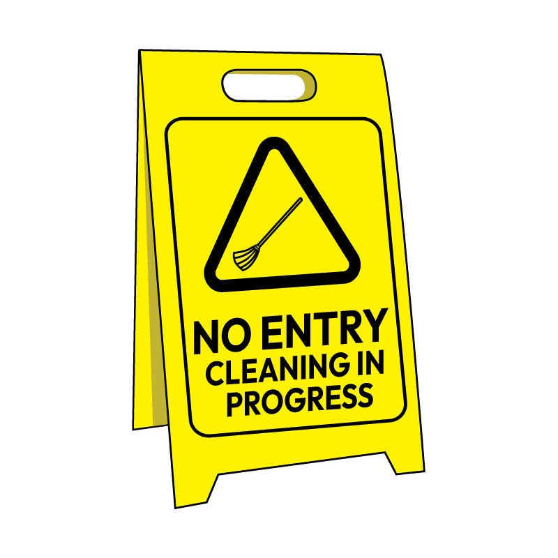 Sign Stand, No Entry Cleaning In Progress