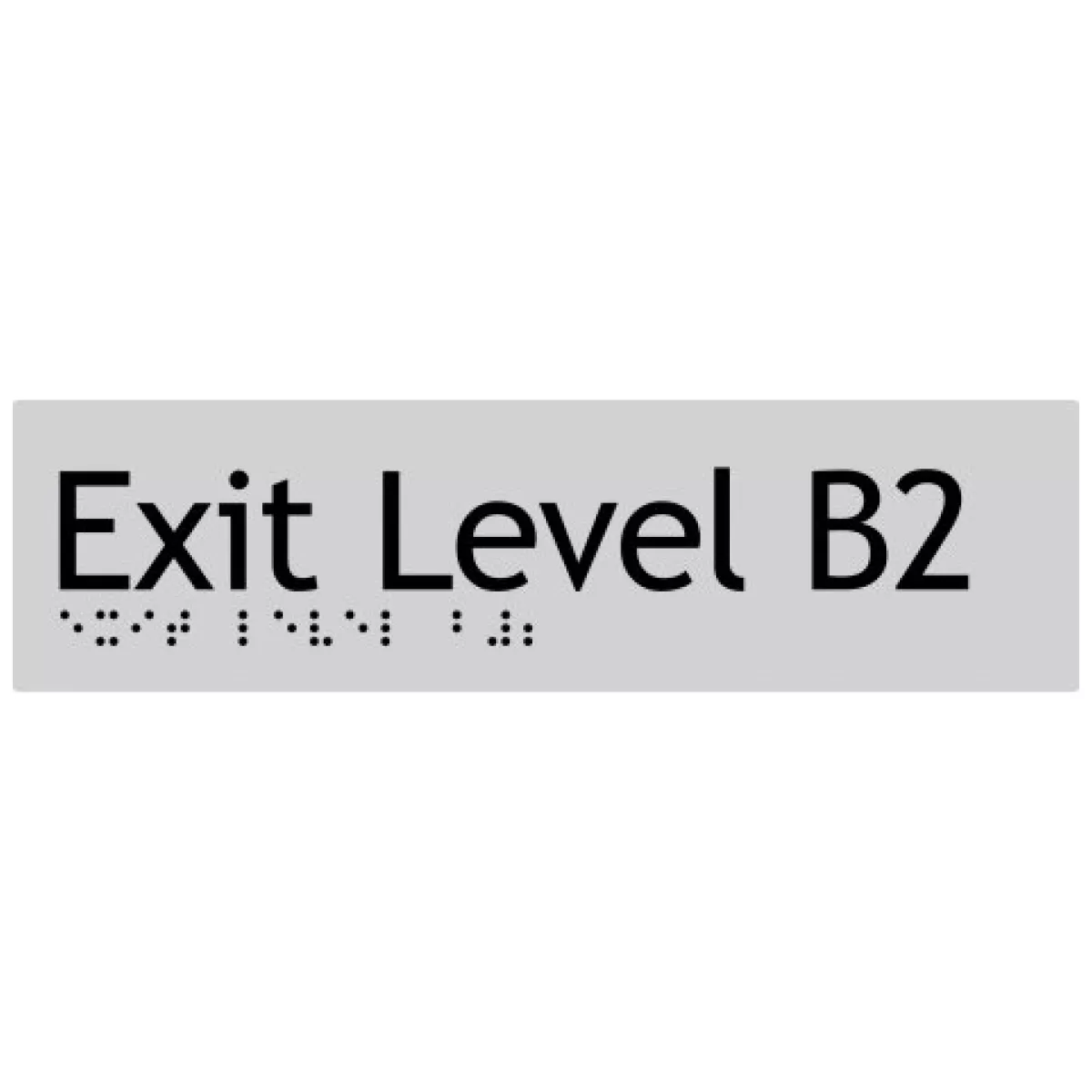 Sign, Exit Level Basement 2, , Silver/Black PVC