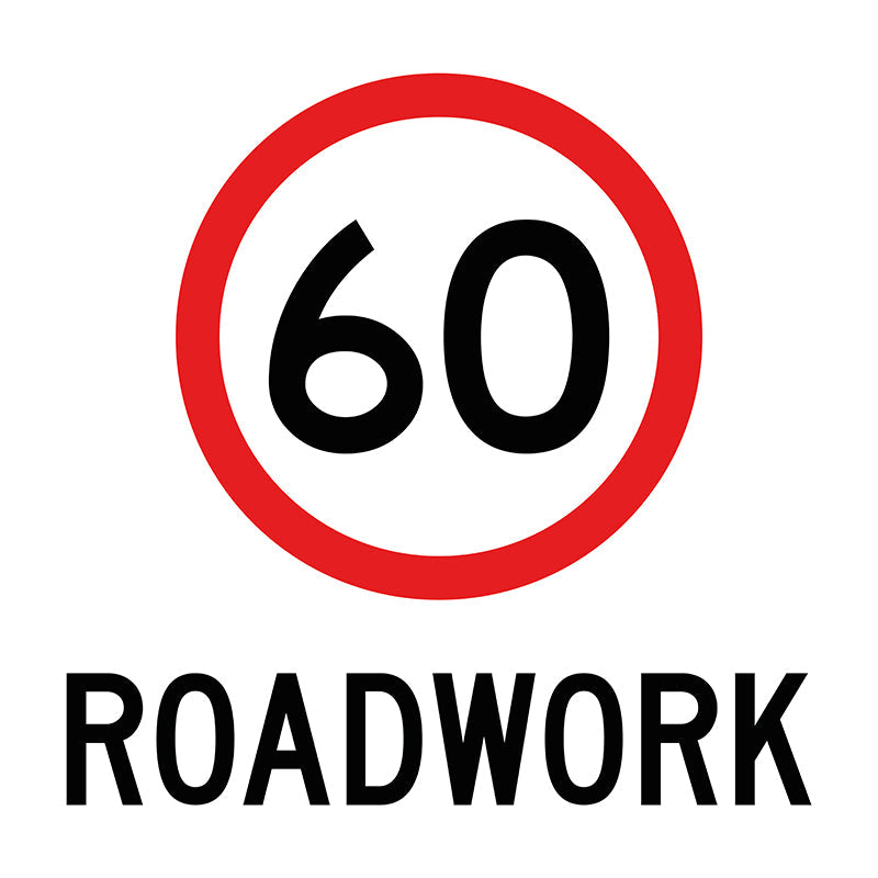 60km/h Roadwork, Multi Message Sign
