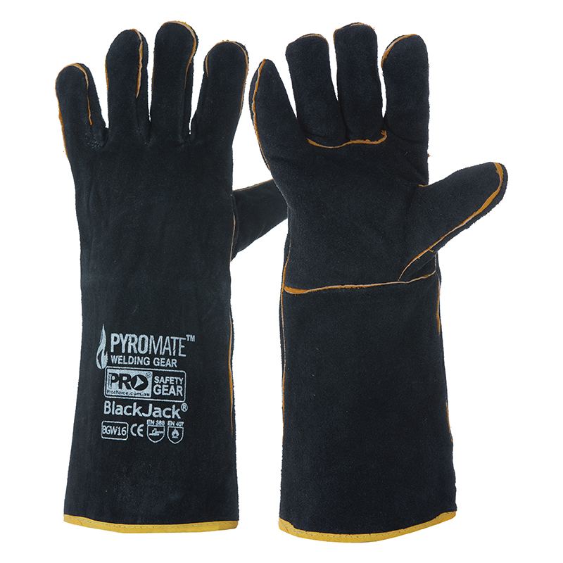 Pro Choice Safety Gear BGW16 Pyromate Black Jack - Black & Gold Glove Large
