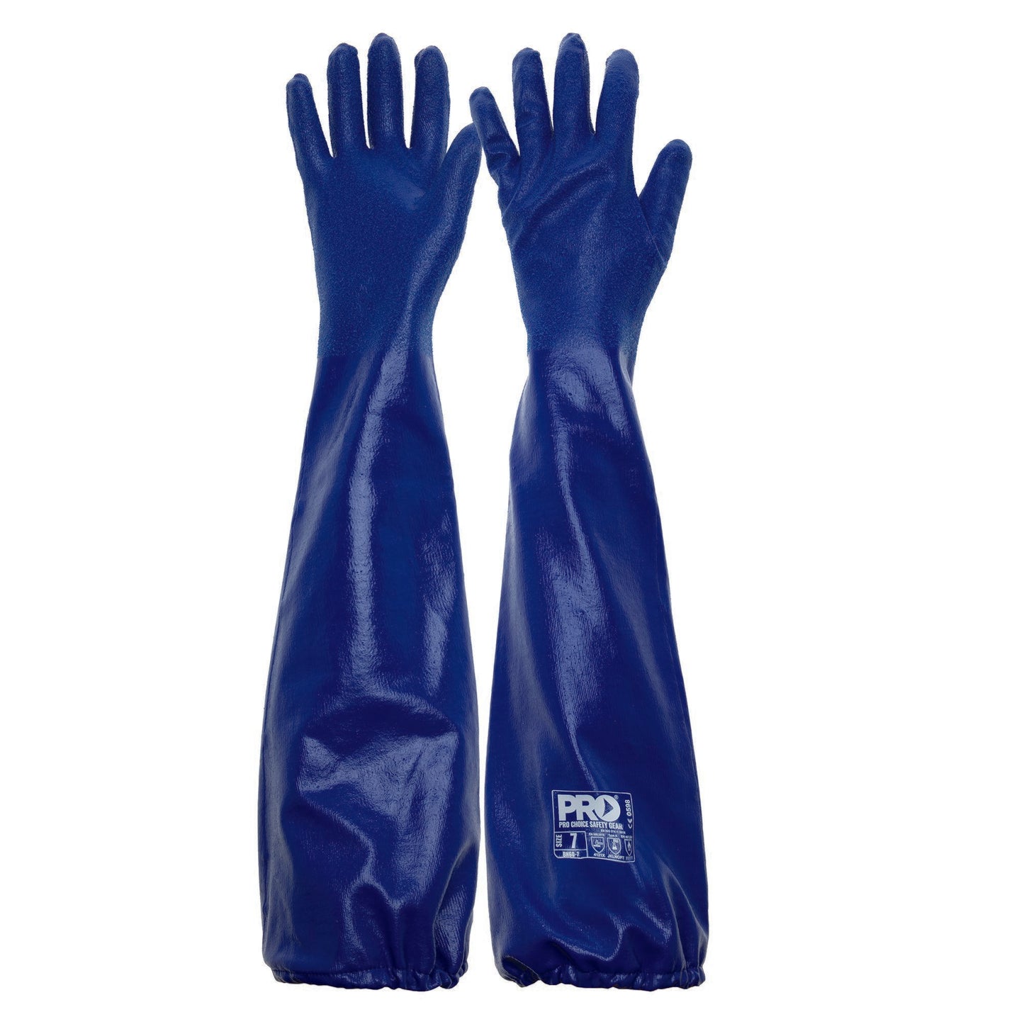 Pro Choice Safety Gear Blue Nitrile Extended Length Chemical Glove