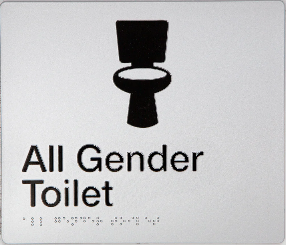 Sign, All Gender Toilet, , Blue/White PVC