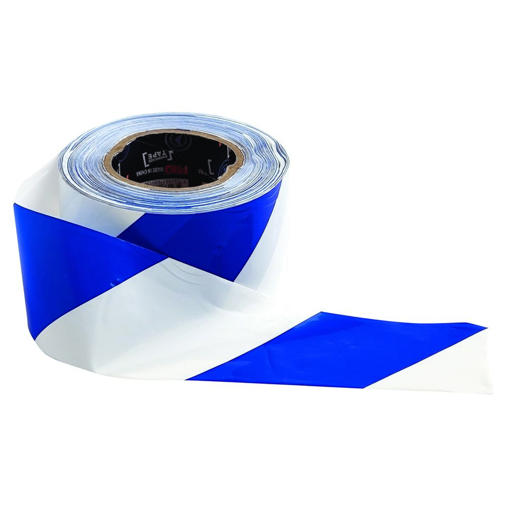 Pro Choice Safety Gear Barricade Tape - 100M X 75mm Blue & White