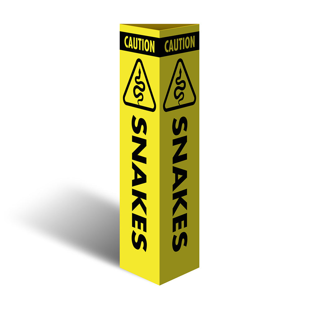 Three Sided Bollard Cover Surround, Caution Snakes (With Picto)