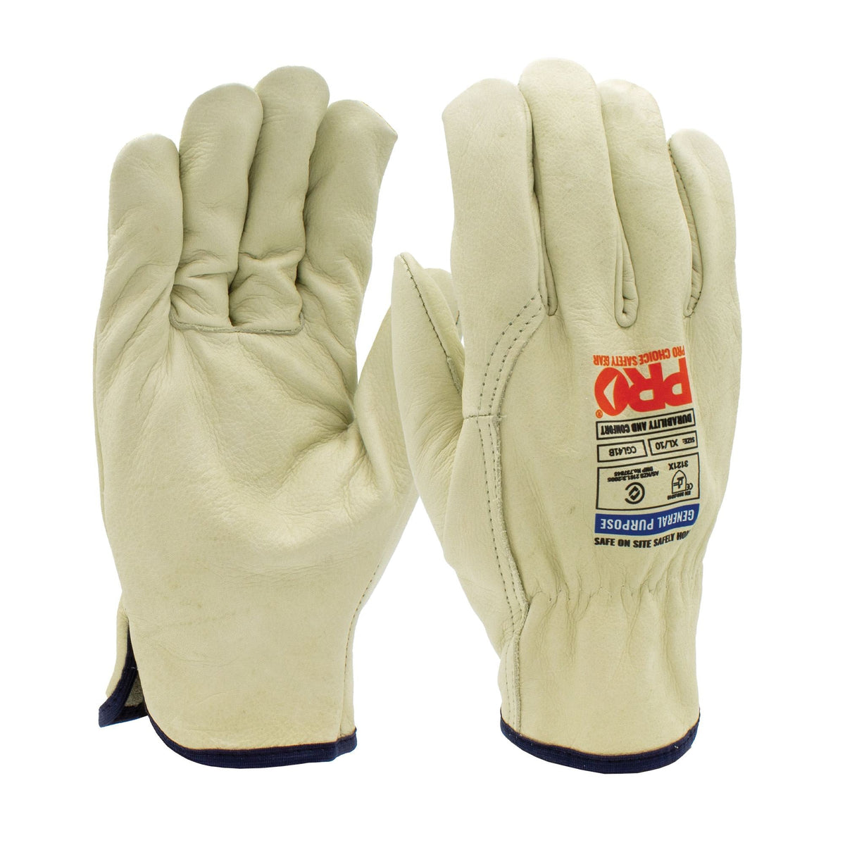 Pro Choice Safety Gear CGL41B Riggamate Beige Premium Cowgrain Gloves