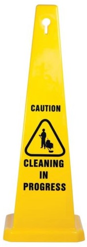 Safety Cone, Caution Cleaning In Progress Sign