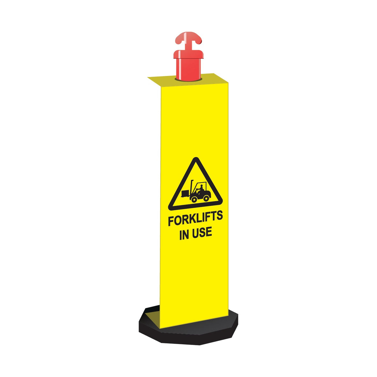 Bollard Sign, Forklifts In Use