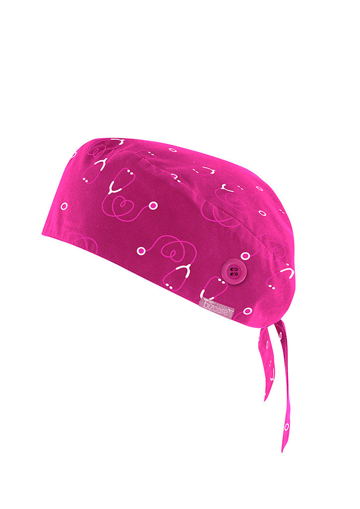 BizCare CSC246U Unisex Pink Printed Scrub Cap