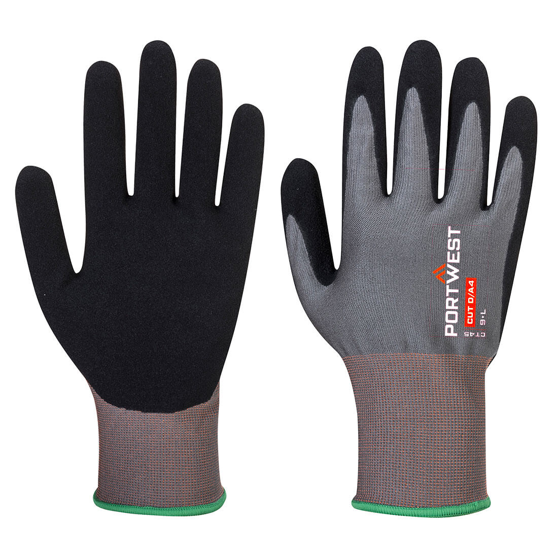 Portwest CT Cut D18 Nitrile Glove in Grey/Black
