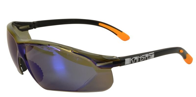 Maxisafe EKA306 KANSAS Safety Glasses with Anti-Fog - Blue Mirror Lens