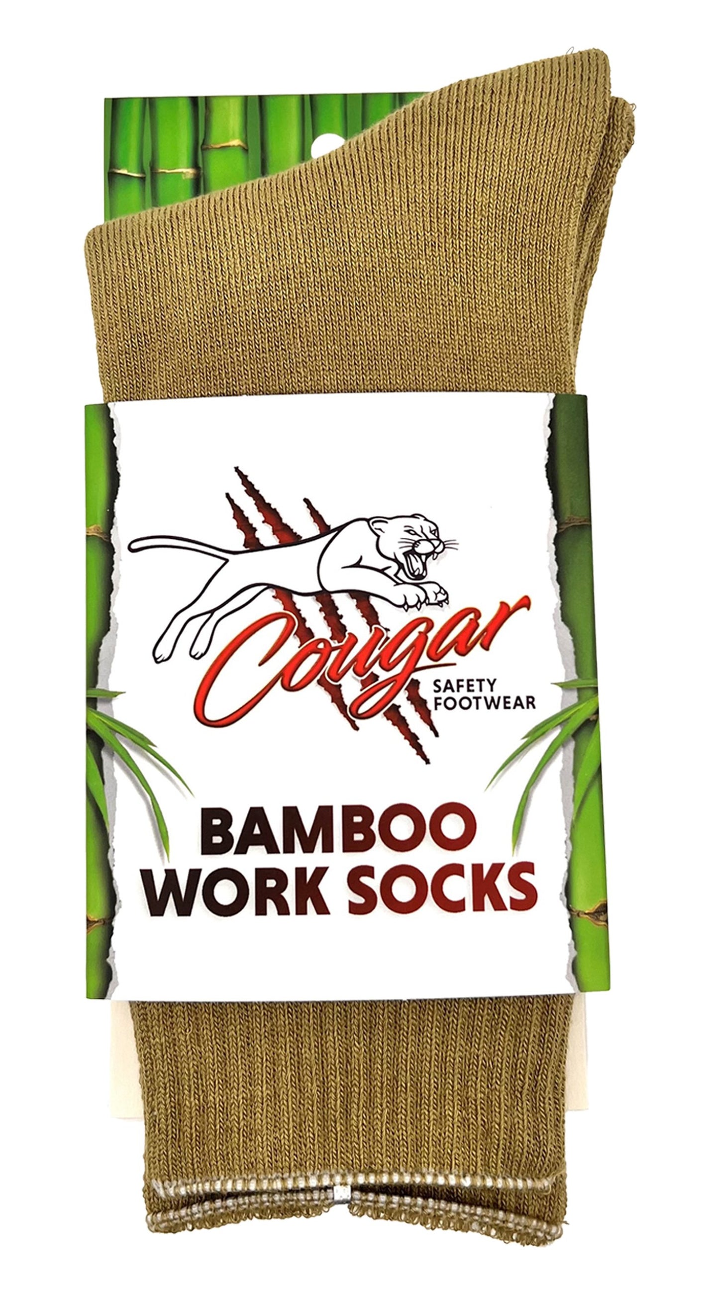 Cougar Footwear FBS851-KHK-L Men's Bamboo Socks