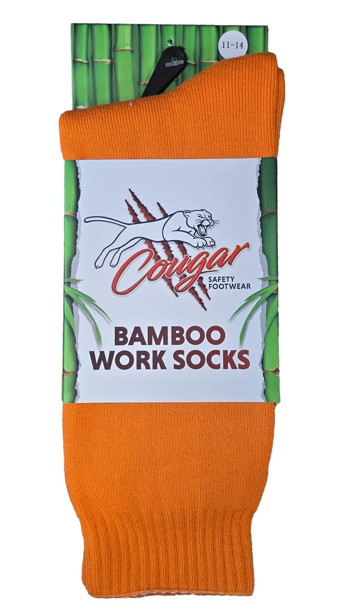 Cougar Footwear FBS851-ORG-L Men's Bamboo Socks - Orange - Large (size 11-14)