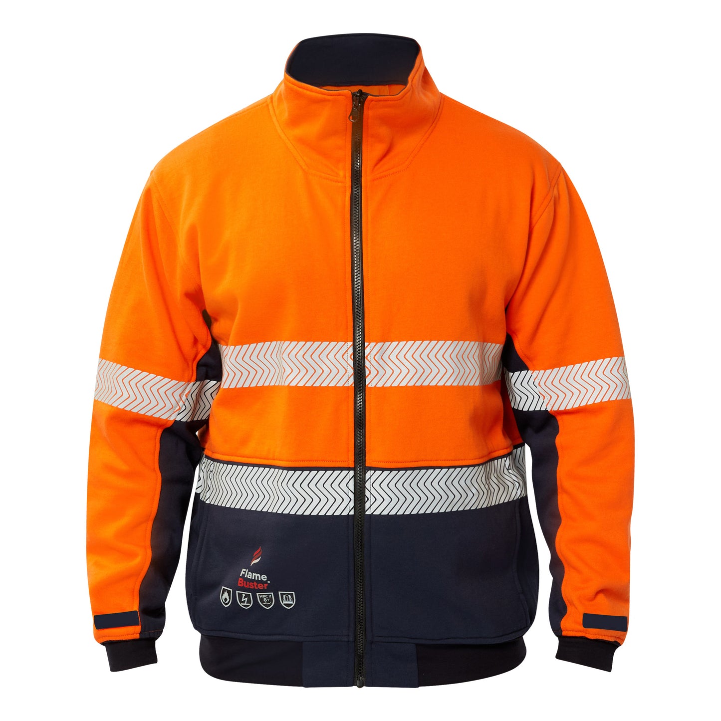 Flamebuster FJV032 Mens HRC2 Inherent Reflective Wet Weather 3 In 1 Jacket in Orange/Navy