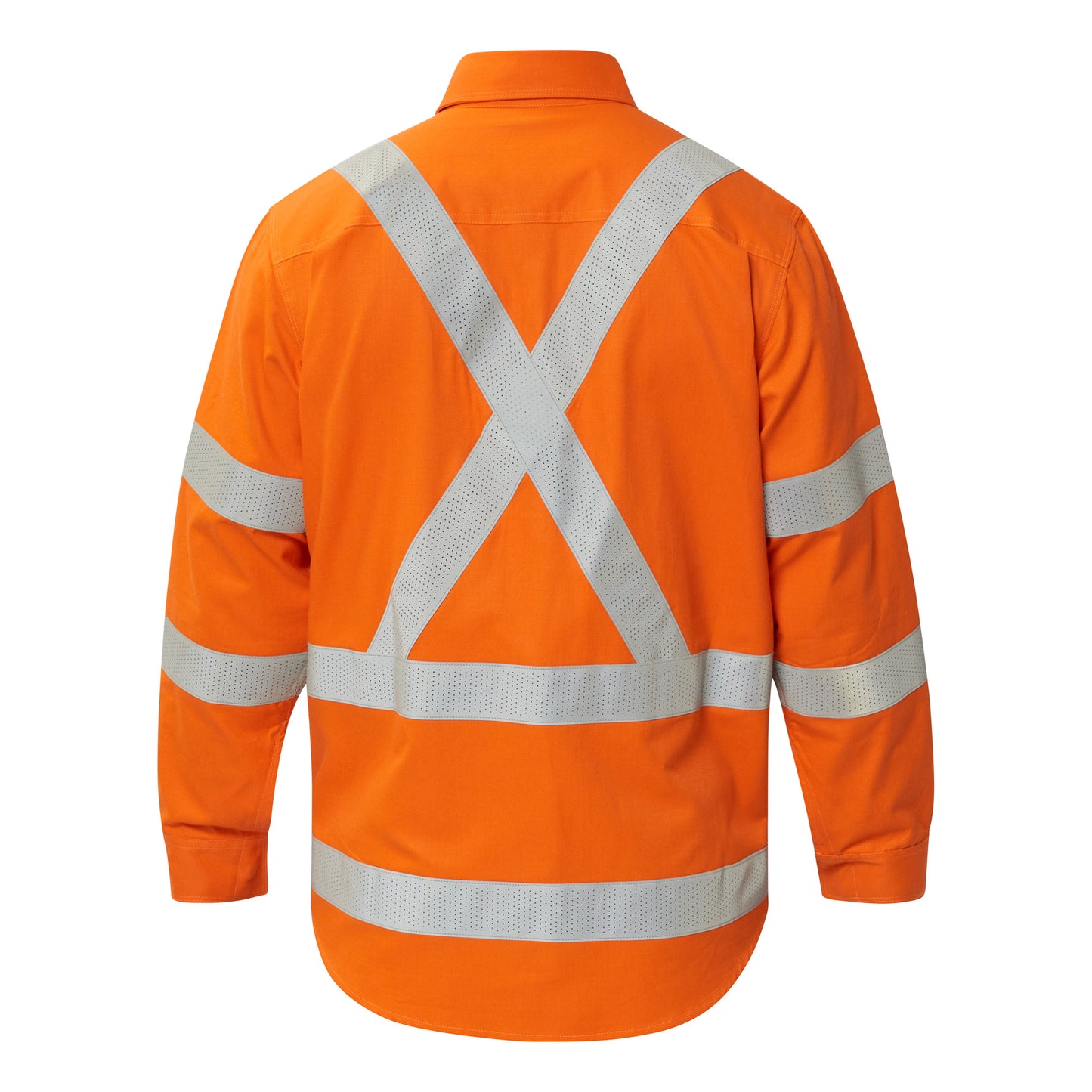 Flamebuster FSV028A Mens HRC2 Hi Vis Reflective Shirt With X Pattern And Gusset Sleeves in Orange