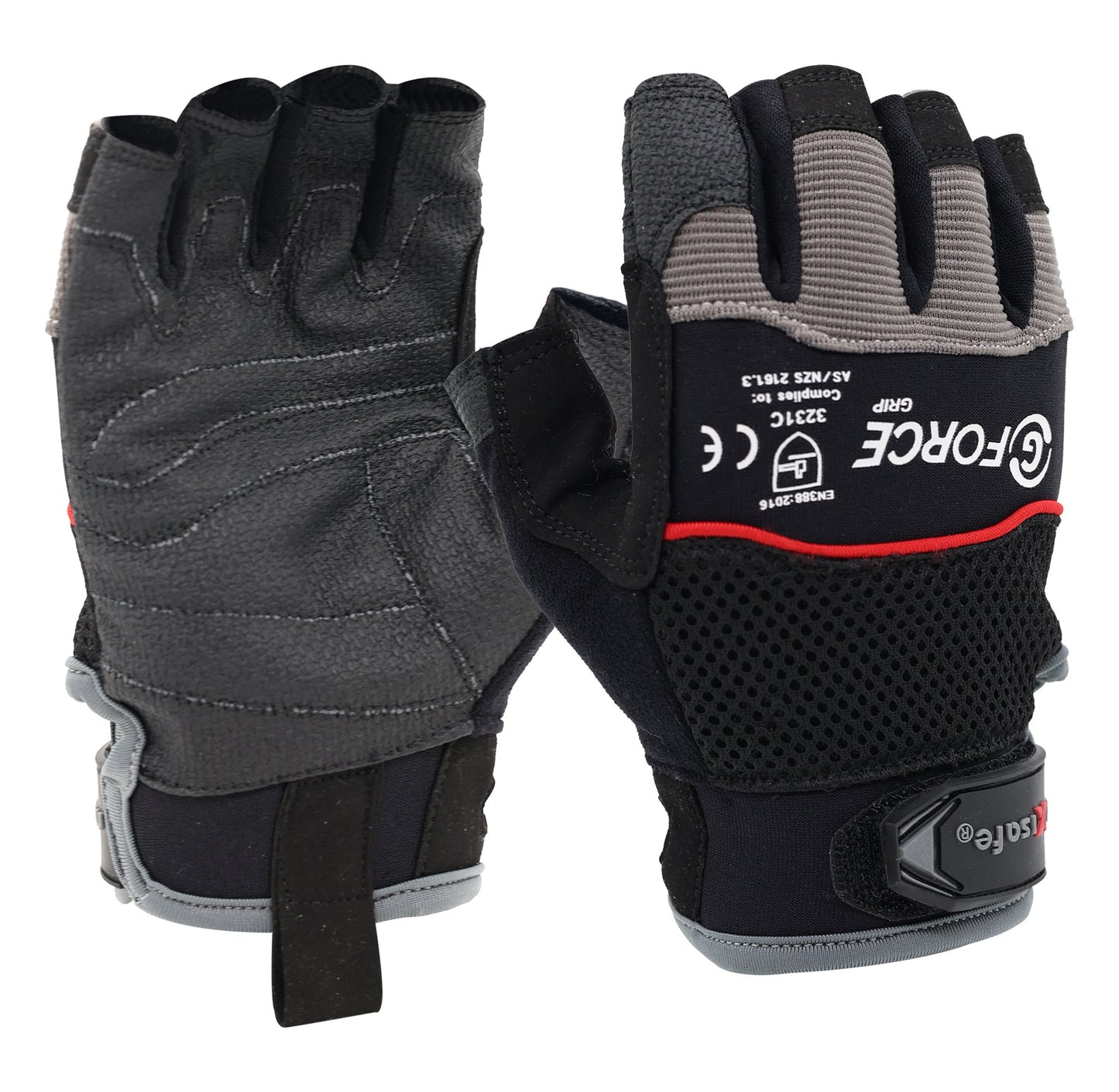 Maxisafe GMF117 G-Force 'Grip' Fingerless Mechanics Gloves