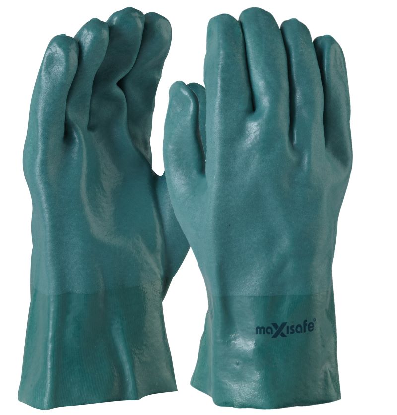 Maxisafe GPD134-27 Green Double Dipped PVC Gauntlet 27cm