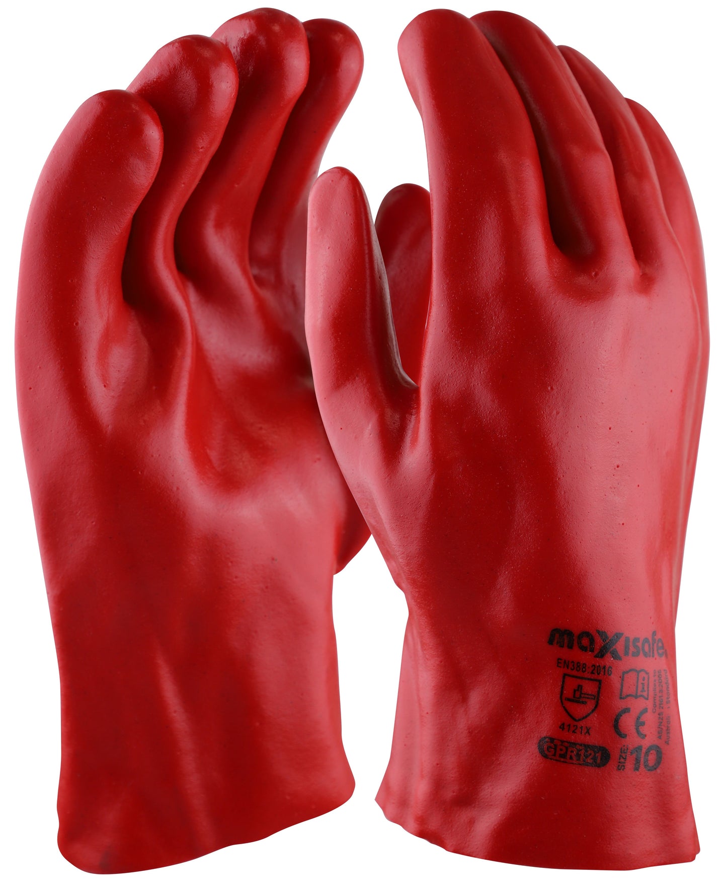 Maxisafe GPR121C Red PVC single dipped, Retail Carded