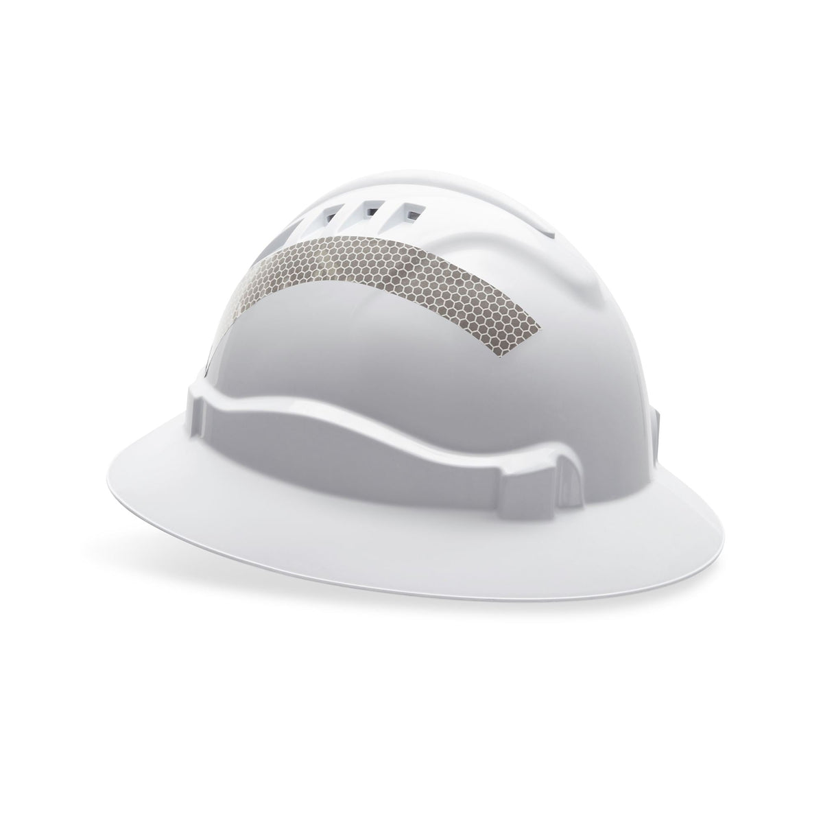 Pro Choice Safety Gear HHV6FB-W-RT V6 Vented Full Brim Hard Hat White with Reflective Tape