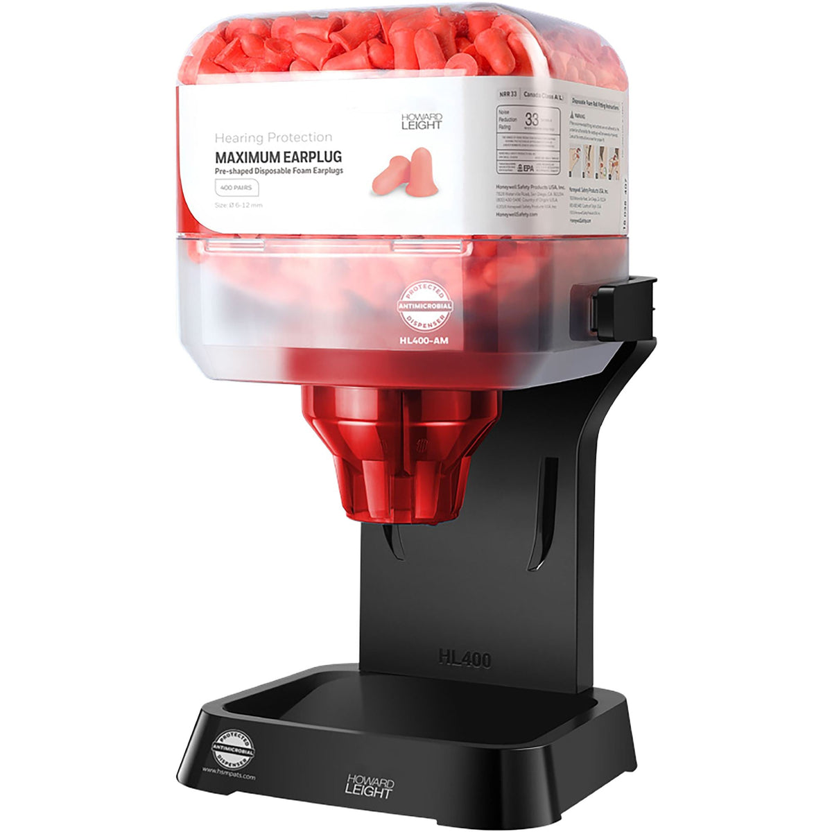 Howard Leight HL400-XTR-INTRO-AM HL400 Lite dispenser Antimicrobial w/ 400 pairs X-TREME Earplugs