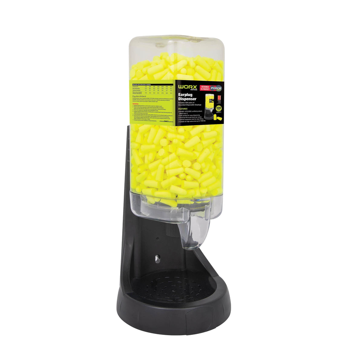 Force360 HWRX973 Force360 Bullet Shaped Uncorded Earplug with Dispenser (500pr)