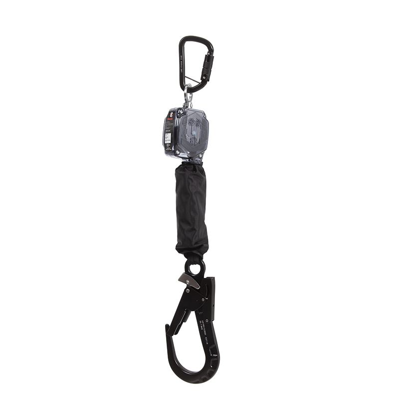 LINQ Height Safety IRW200TBKTST Tetha Bloq 2M Self Retracting Lifeline C/W 1 X Triple Action Karabiner And 1 X Triple Action Aluminium Scaff Hook