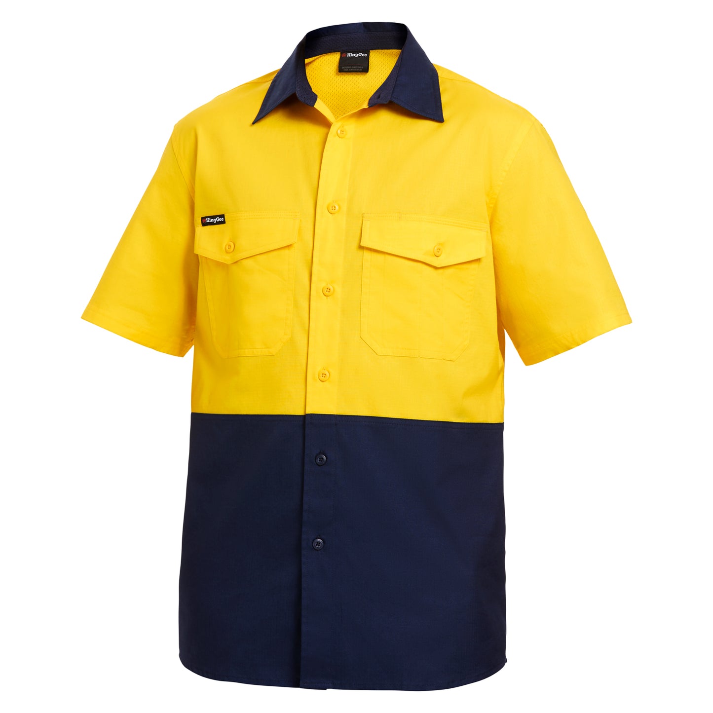 King Gee K54875 Workcool 2 Hi-Vis Two Tone Short Sleeve Drill Work Shirt