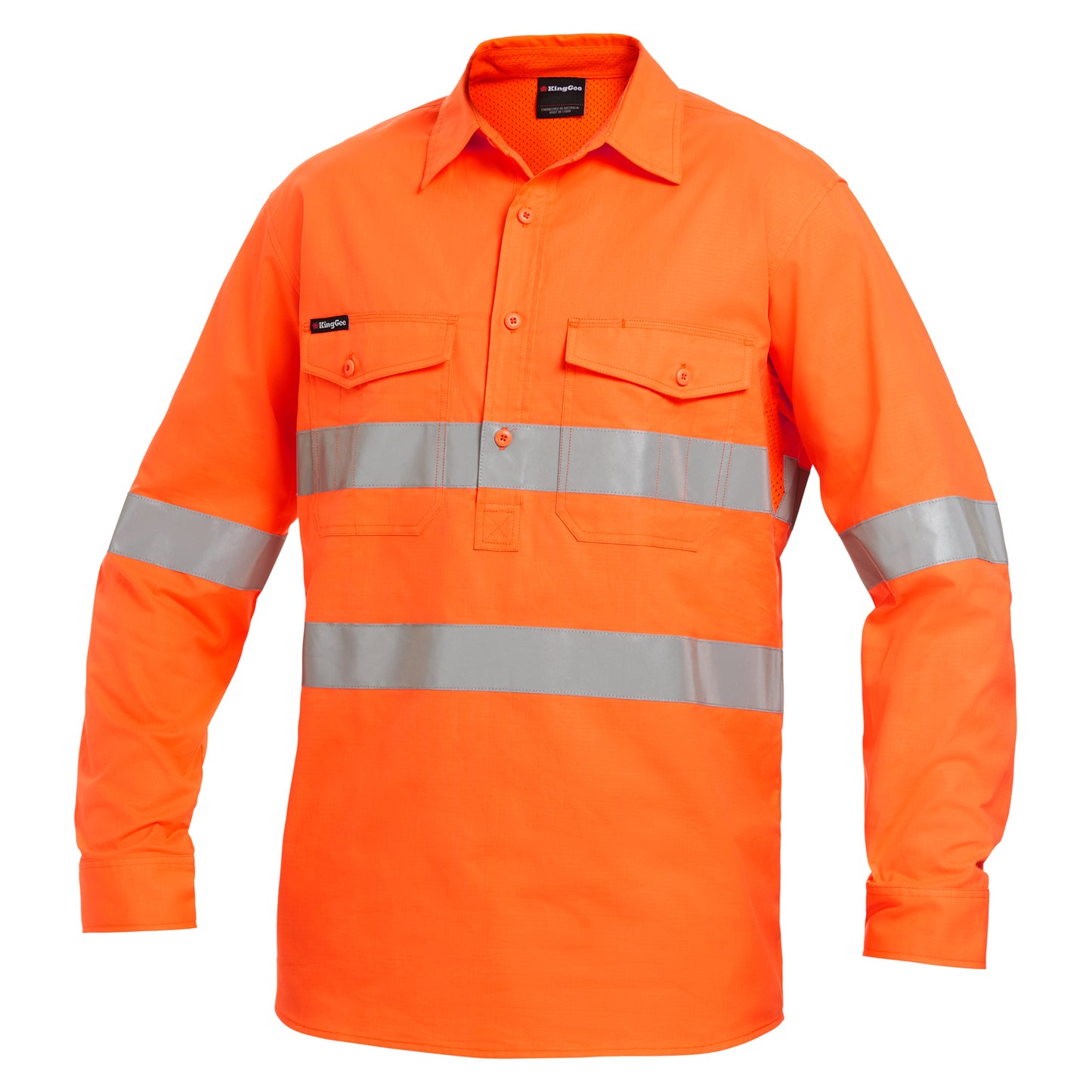 King Gee K54896 Workcool 2 Hi-Vis Reflective Closed Front Shirt