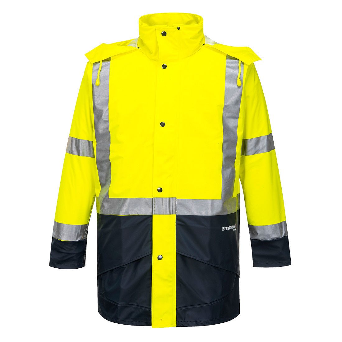 Portwest Huski Farmers Hi-Vis Contrast Jacket in Yellow/Navy