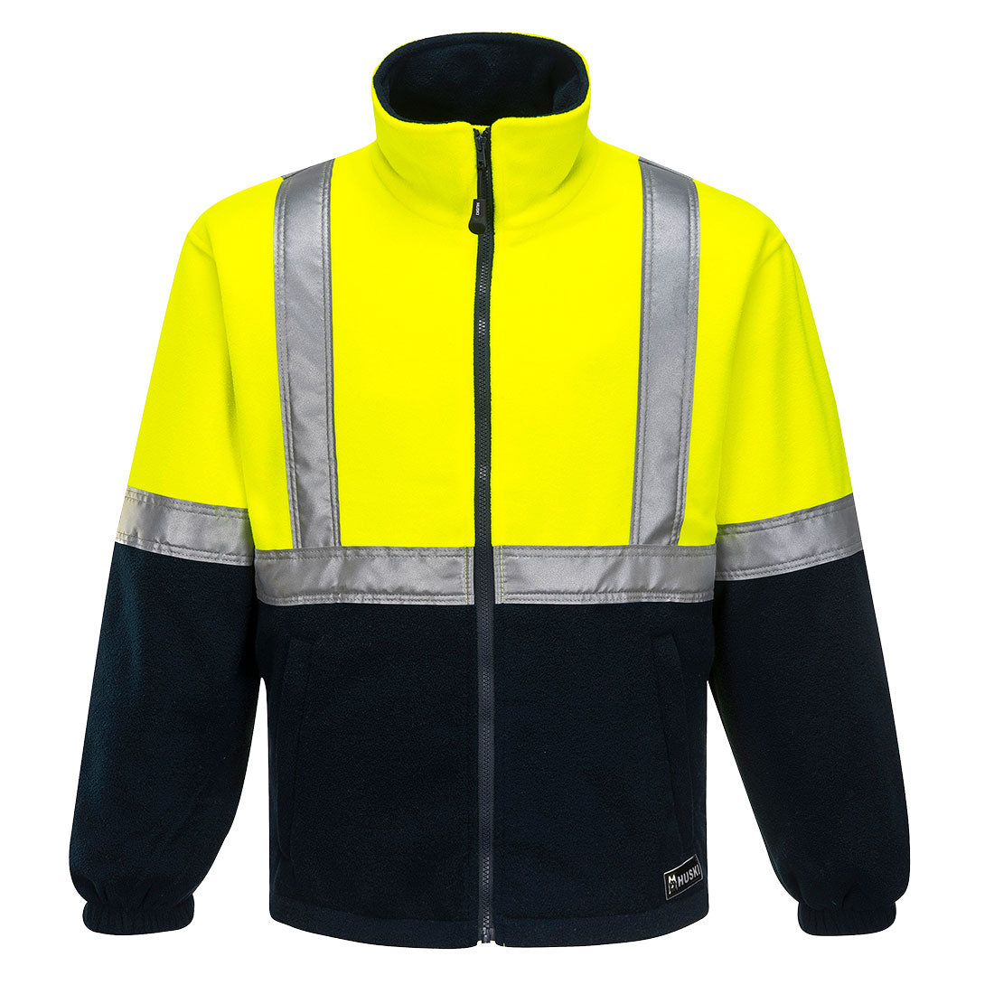 Portwest Huski Convoy Hi-Vis Contrast Polar Fleece in Yellow/Navy