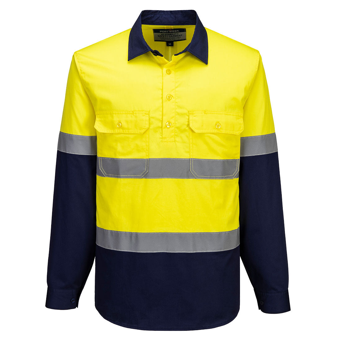 Portwest MA804 Hi-Vis Contrast Closed Front Shirt L/S