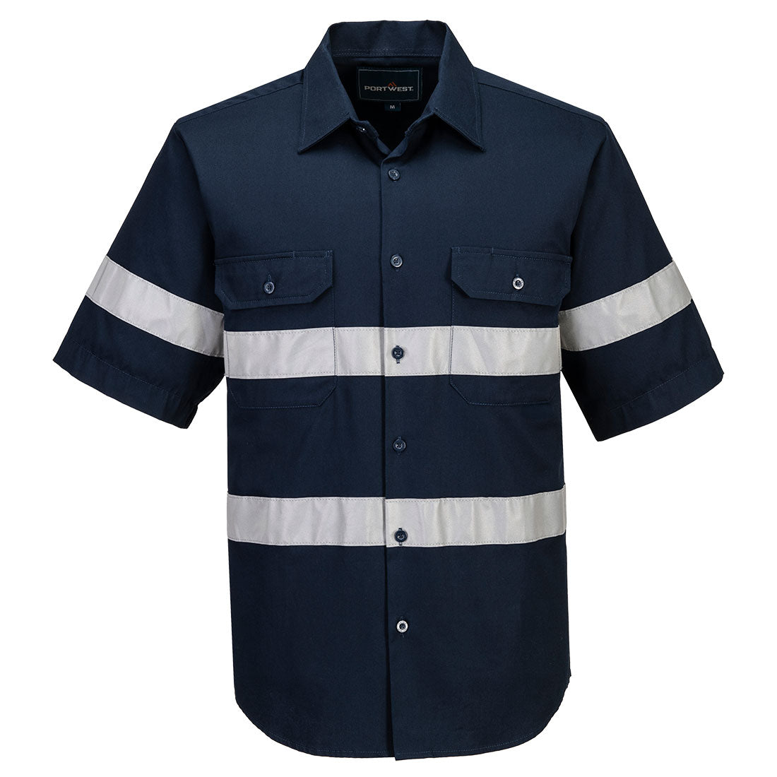 Portwest Geelong Hi-Vis Class N Shirt S/S in Navy