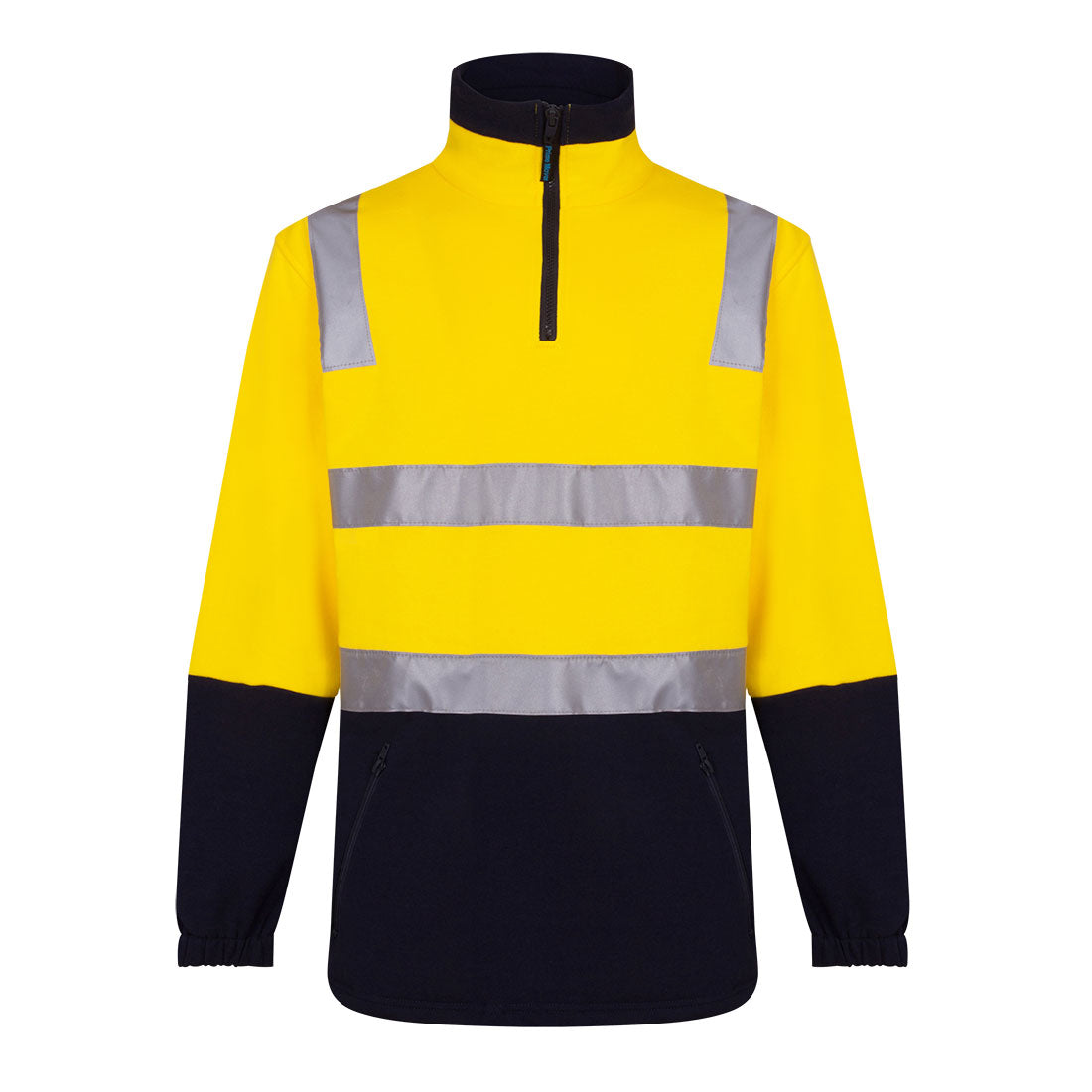 Portwest Hi-Vis Contrast 1/4 Zip Brush Fleece in Yellow/Navy