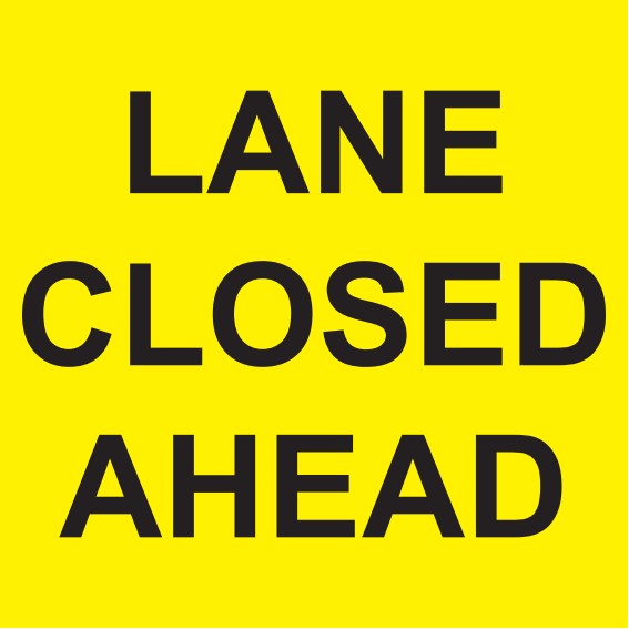 Lane Closed Ahead (Text), Multi Message Sign
