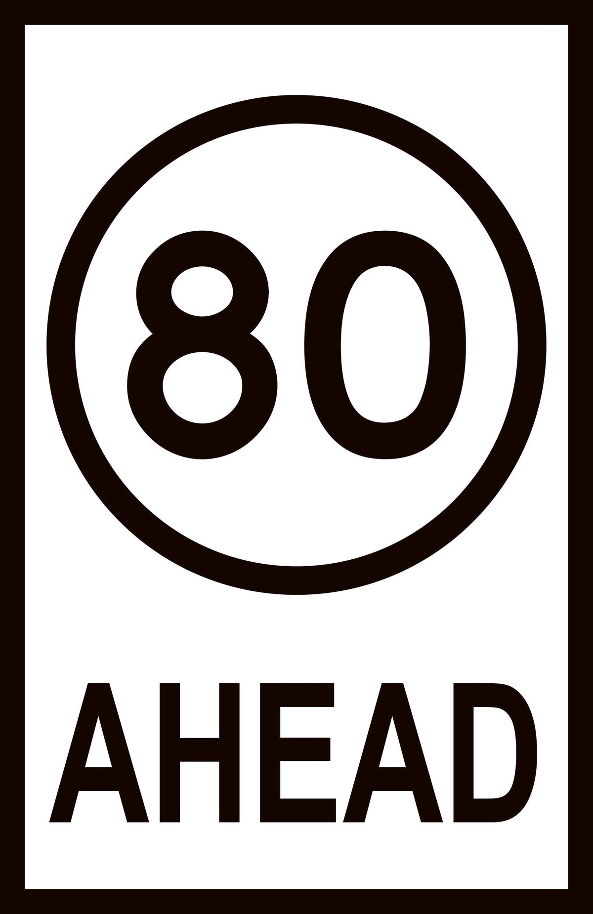 80 Ahead (Portrait), Multi Message , Class 1 Refl. Sign