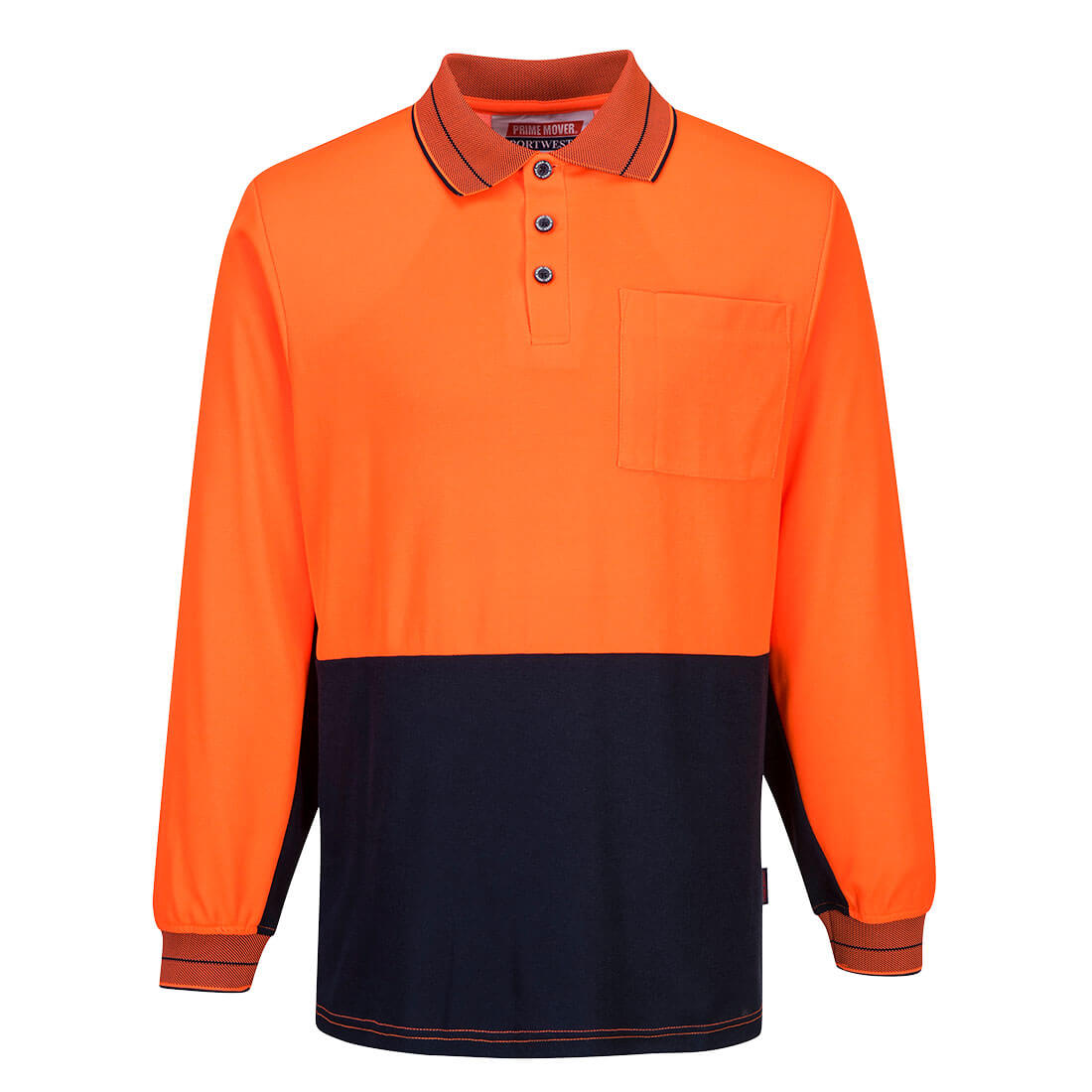Portwest MP213 Hi-Vis Cotton Comfort Contrast Class D Polo Shirt L/S