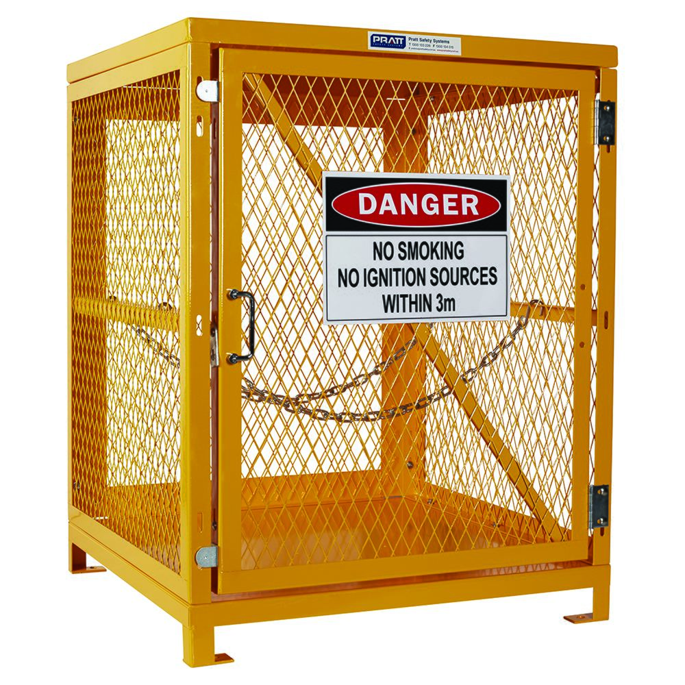 Pratt Safety PSGC4F Forklift Storage Cage. 1 Storage Level Up To 4 Forklift Cylinders