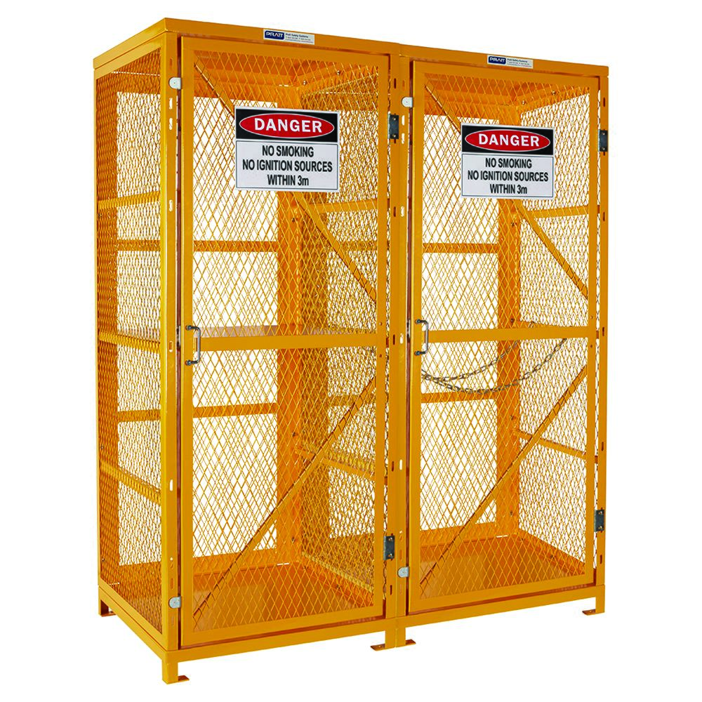 Pratt Safety PSGC8F9V Forklift & Gas Cylinder Storage Cage. 3 Storage Levels Up To 8 Forklift & 9 G-Sized Cylinders