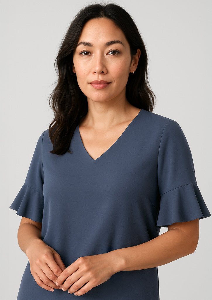BizCorporate RB966LS Womens Aria Fluted Sleeve Blouse