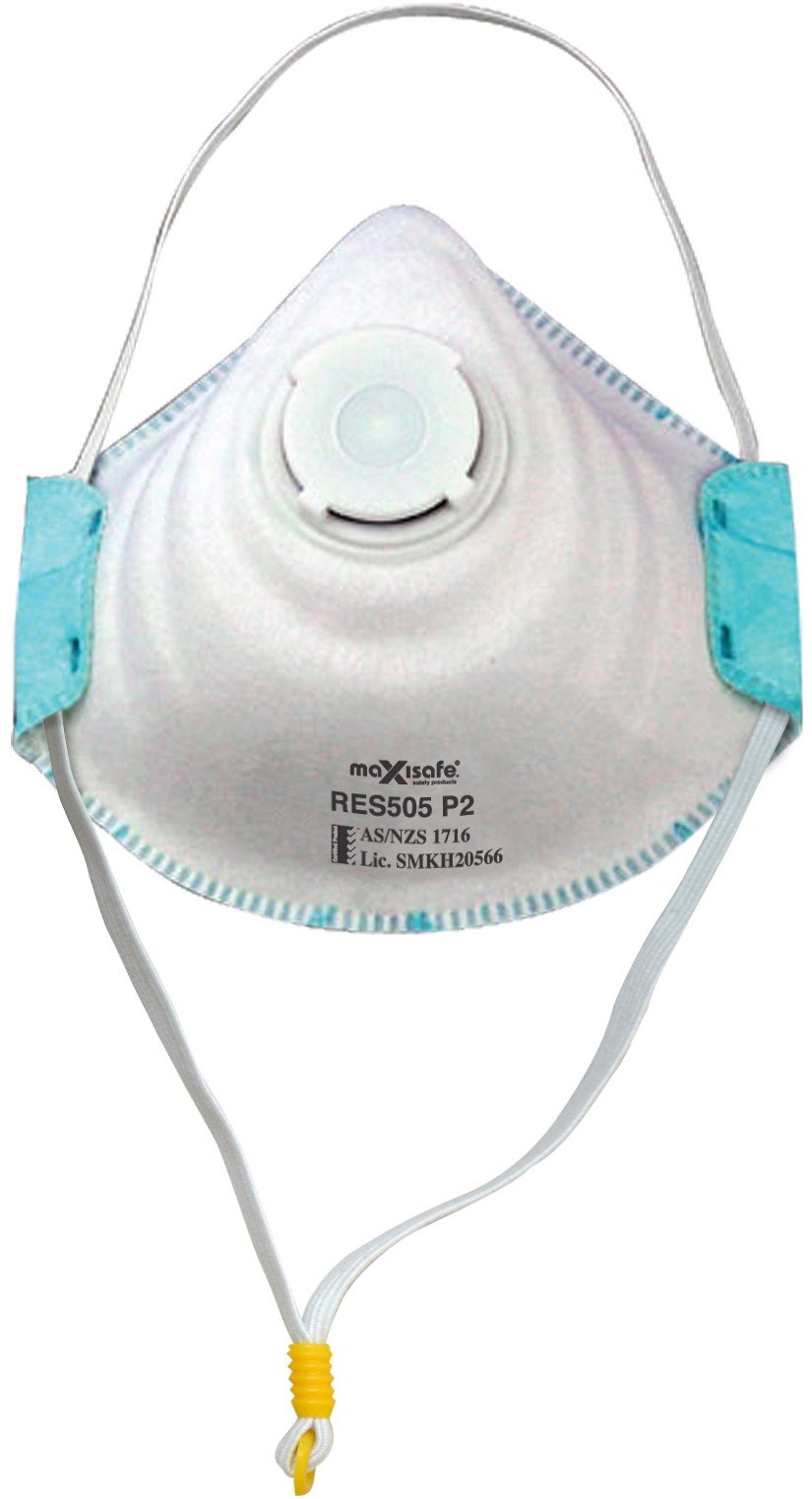 Maxisafe RES505C-3 P2 Moulded Respirator with Carbon filter and Valve, card of 3