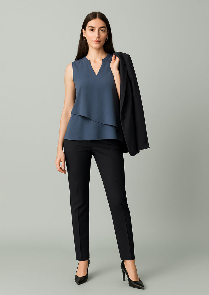 BizCorporate RGP405L Womens Renew Mid-Waist Slim Leg Pant