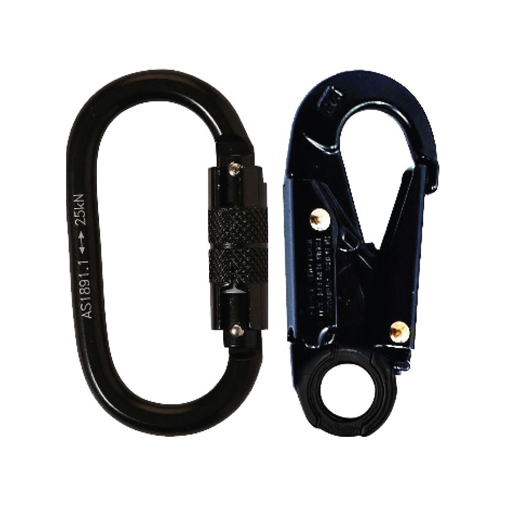 LINQ Height Safety RLO1KDSN Single Leg Kernmantle 2M Shock Absorb Rope Lanyard With Hardware KD & SN