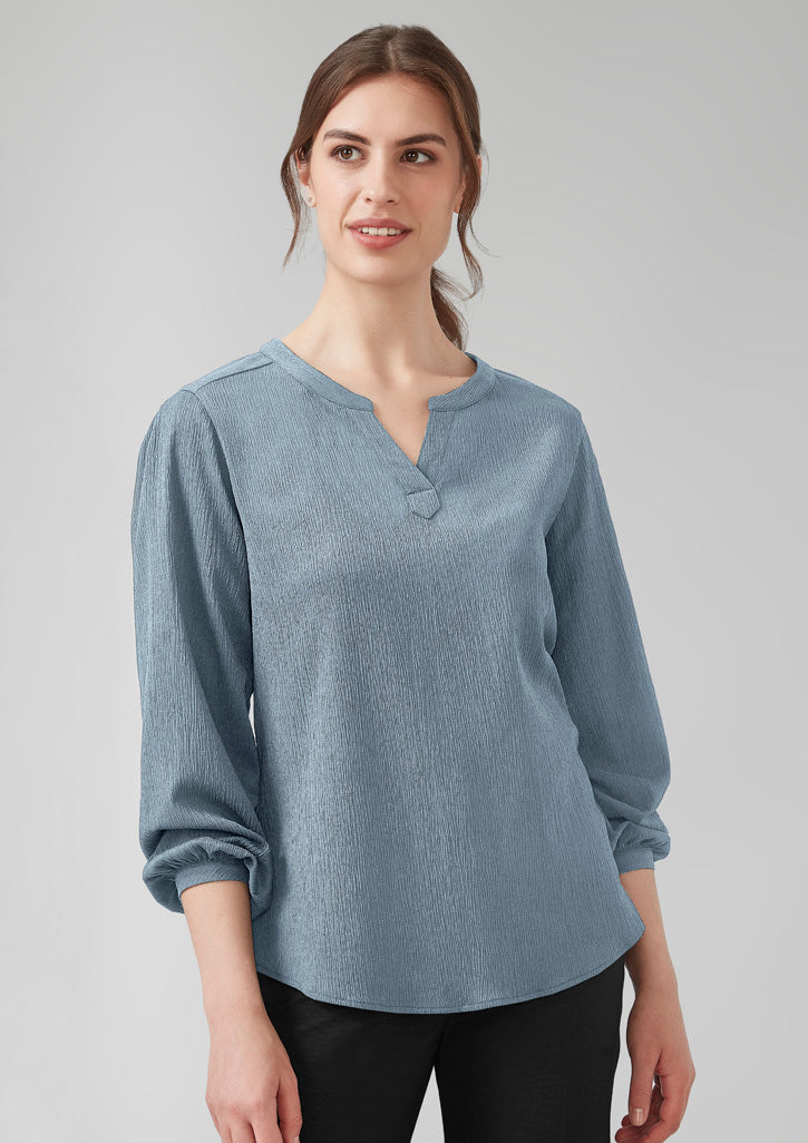BizCorporate RU568LL Womens Ruche Long Sleeve Blouse