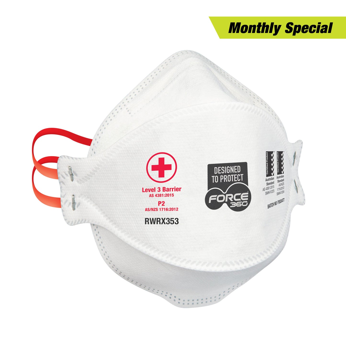 Force360 Force360 P2 Medical Flat Fold Disposable Respirator (20 per box)