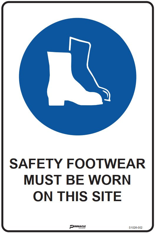 Safety Footwear Must Be Worn On This Site Sign