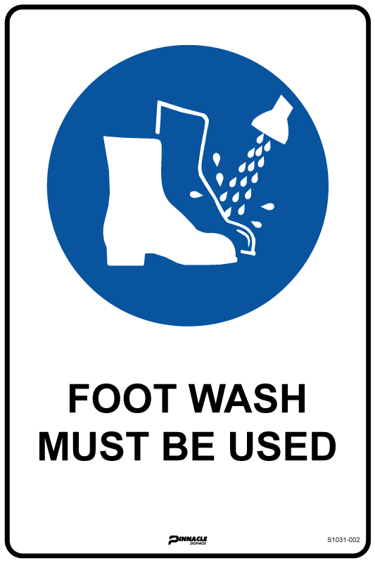 Foot Wash Must Be Used Sign