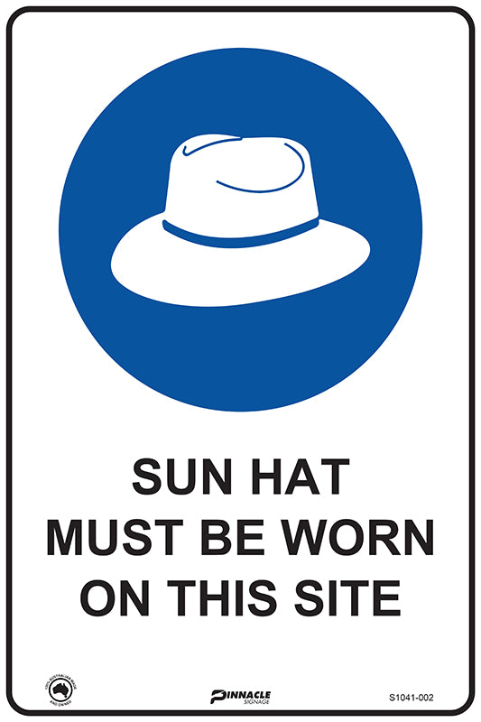 Sun Hat Must Be Worn On This Site Sign