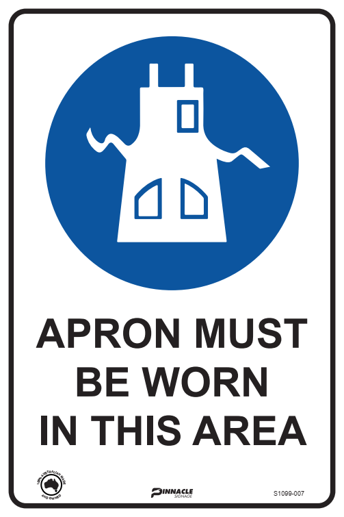 Apron Must Be Worn In This Area Sign