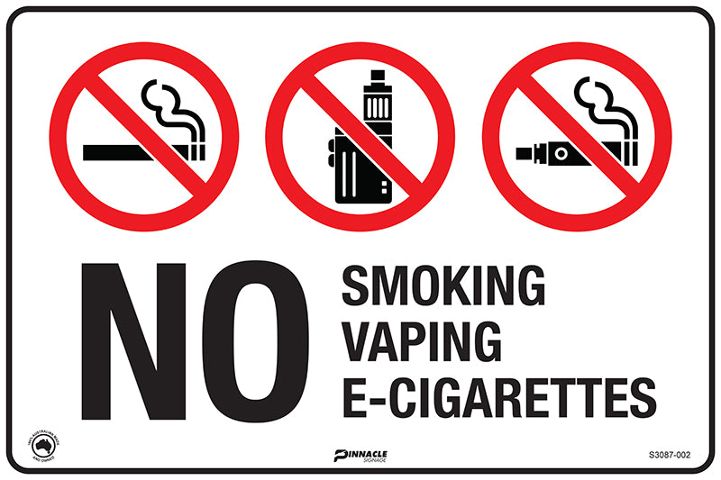 No Smoking No Vaping No E-Cigarettes Sign