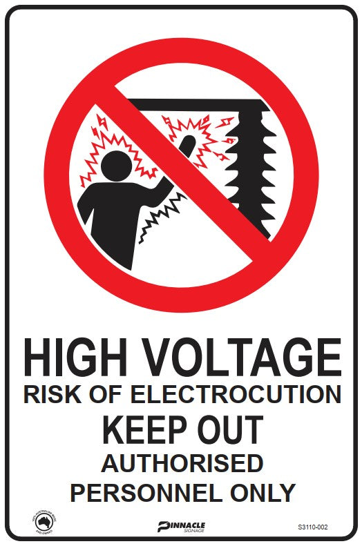 High Voltage Risk Of Electrocution Keep Out... Sign