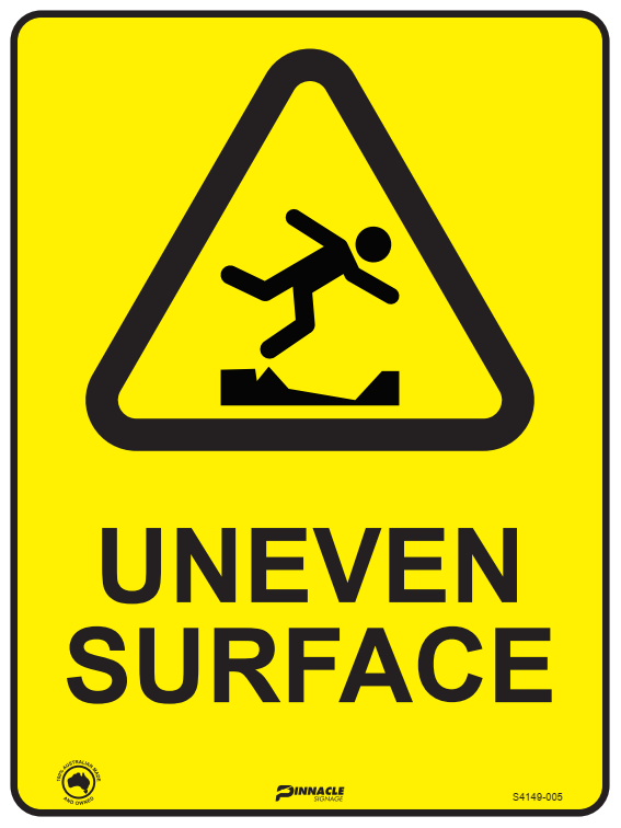 Caution Uneven Surface (With Picto) Sign